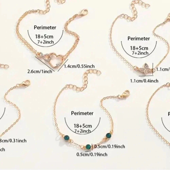 5 pcs bracelet set with rhinestone accents - Picture 3 of 3